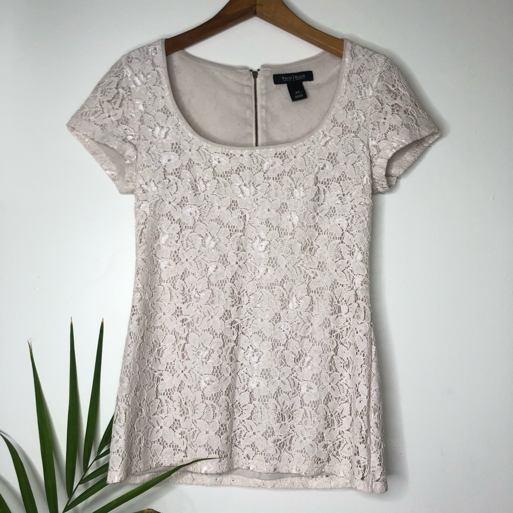 White House Black Market Lace Blouse
